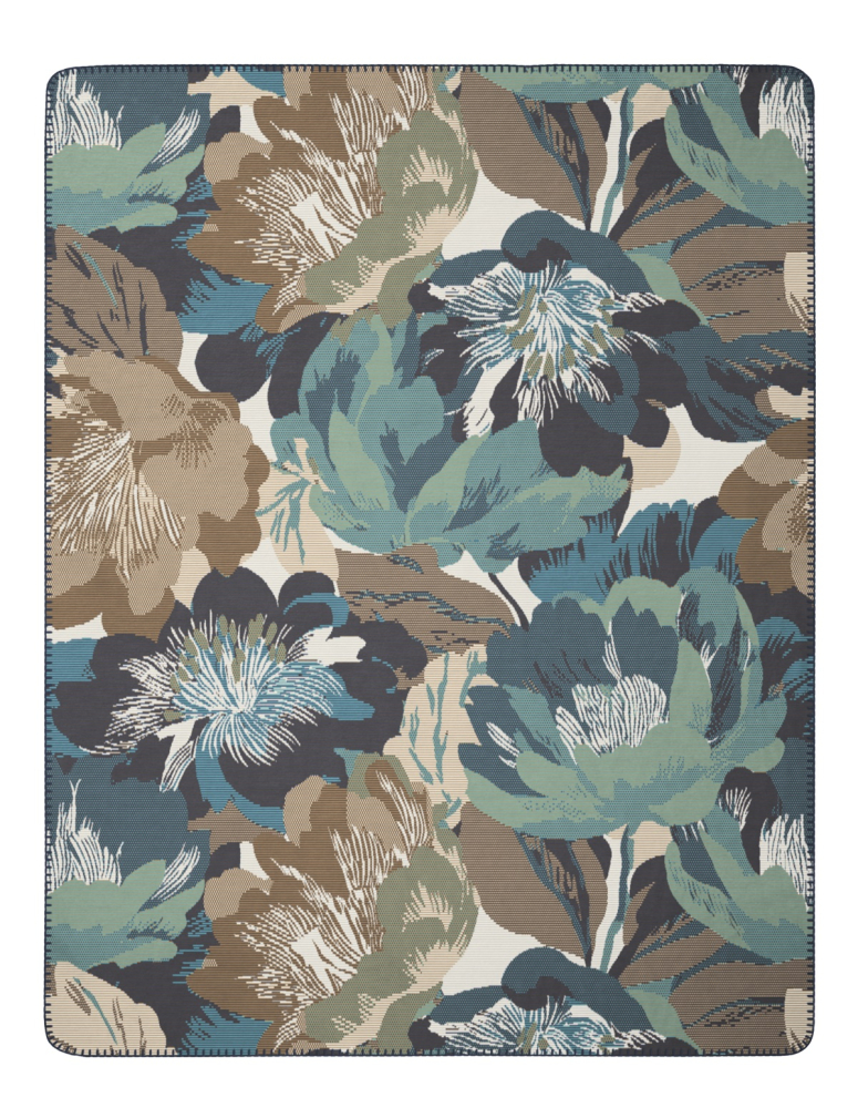 Biederlack Wohn- und Kuscheldecke 'Winter Flora' 150 x 200 cm Blau